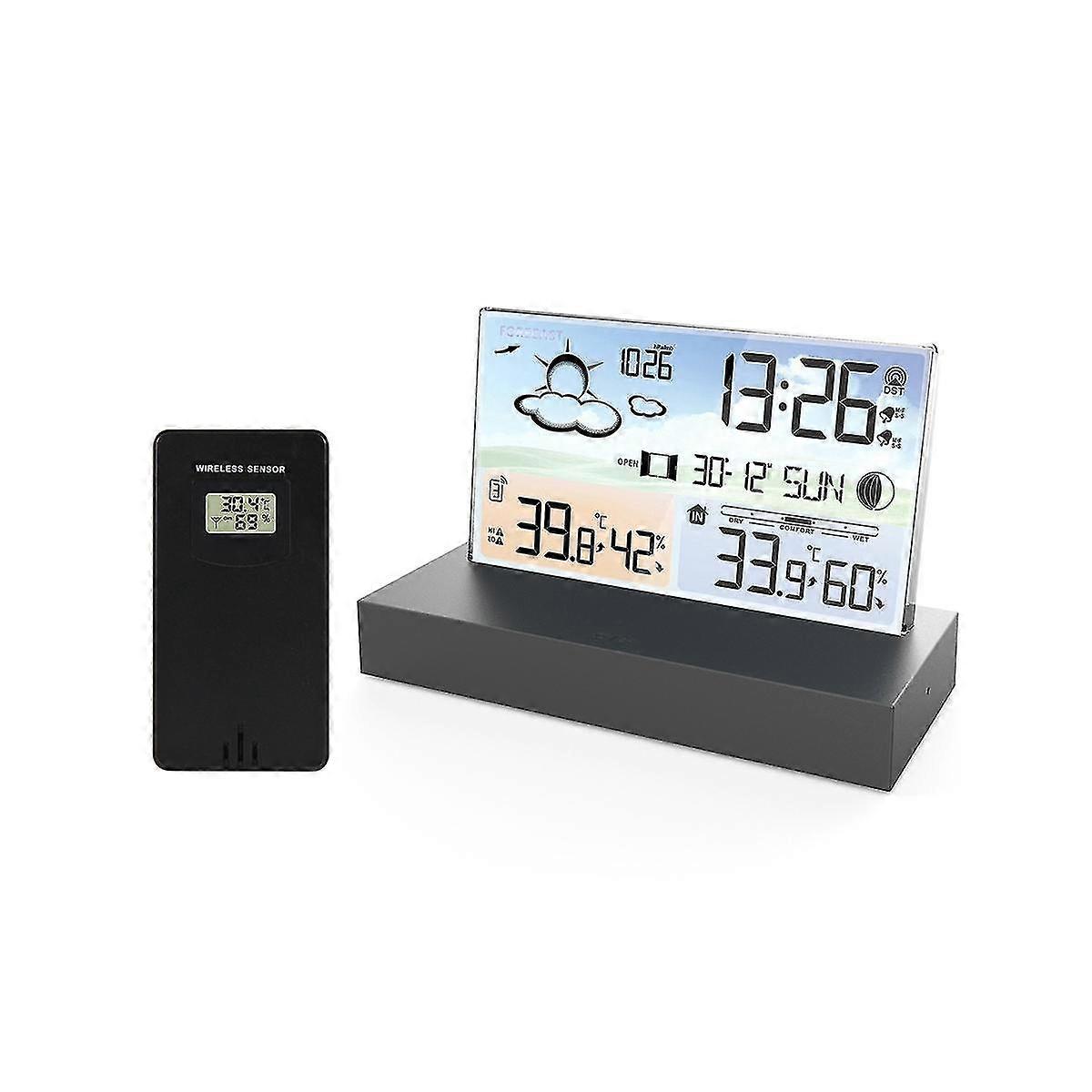 Wireless Digital Screen Meteorological Clock Weather Forecast Clock With Temperature Humidity Senso