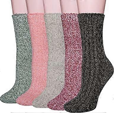 ZK-Warm Thick Knitted Wool Soft Retro Casual Crew Socks