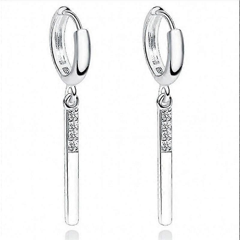 Sterling Silver Zircon Geometric Long Earring For, Lady