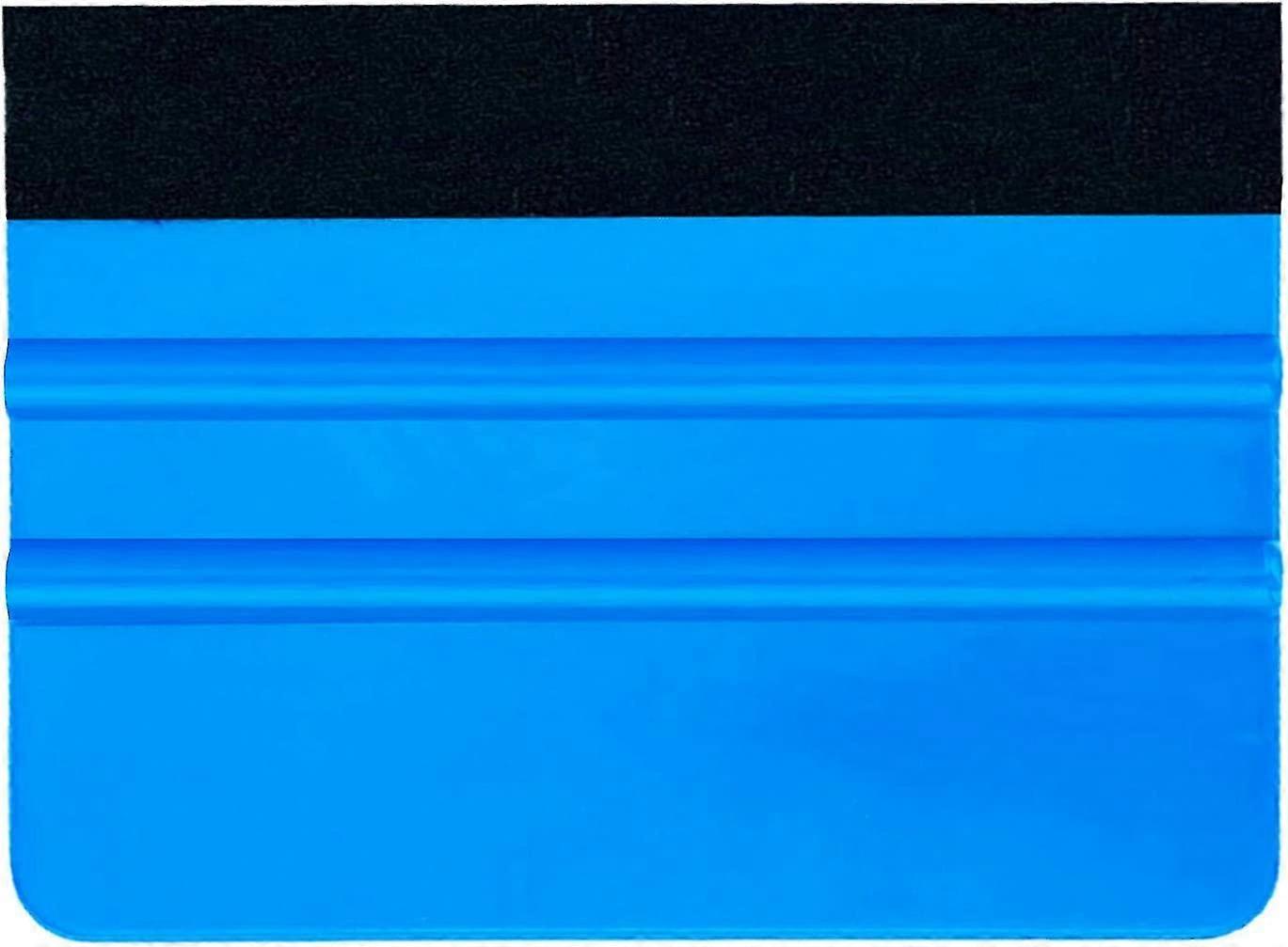 Plastic Felt Edge Squeegee,10x7cm, Vinyl Applicator Wallpaper Smoother Window,1pcsblue