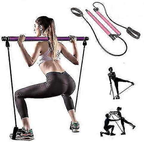 Portable Pilates Bar Kit With Resistance Bands-adjustable Strap Length