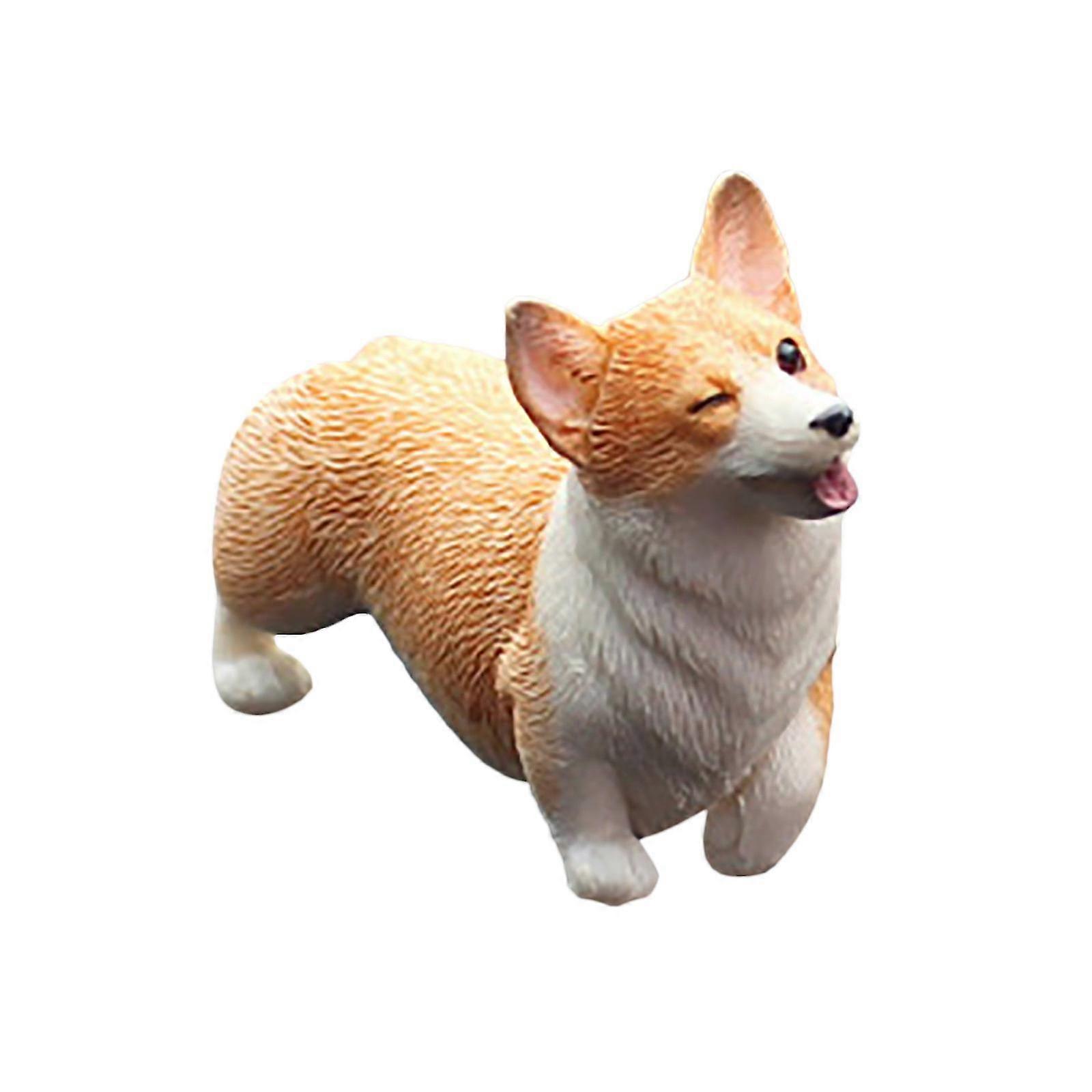 Mini Corgi Cute  Decoration Simulation Puppy Model Creative Car Decoration