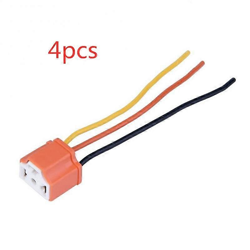 2/4pcs H4 9003 HB2 3Pin Headlight Pre-Wired Socket Plug Adapter Socket