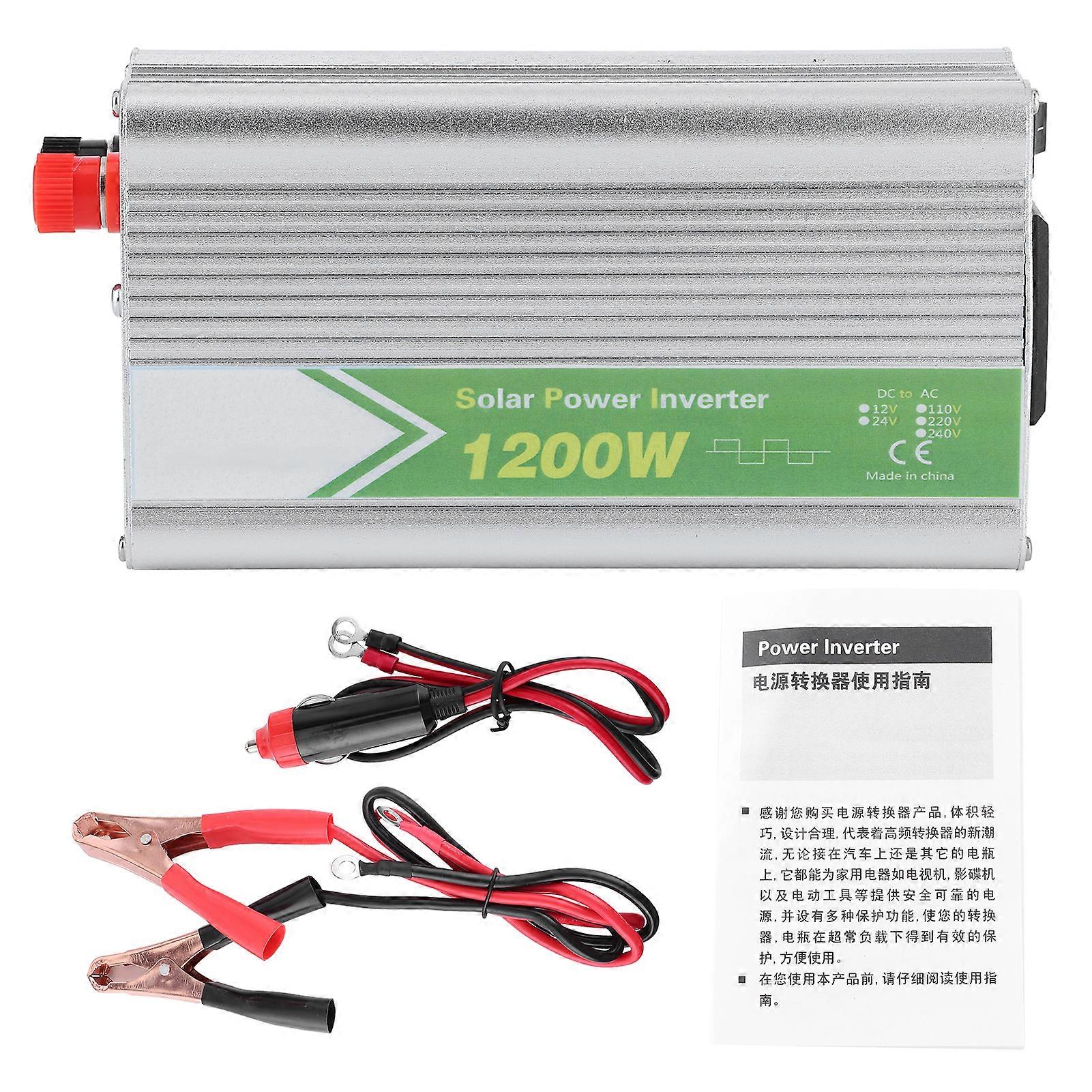 1200W Car Power Voltage Inverter DC12V to AC220V Correction Waves Low Noise with LED Indicator