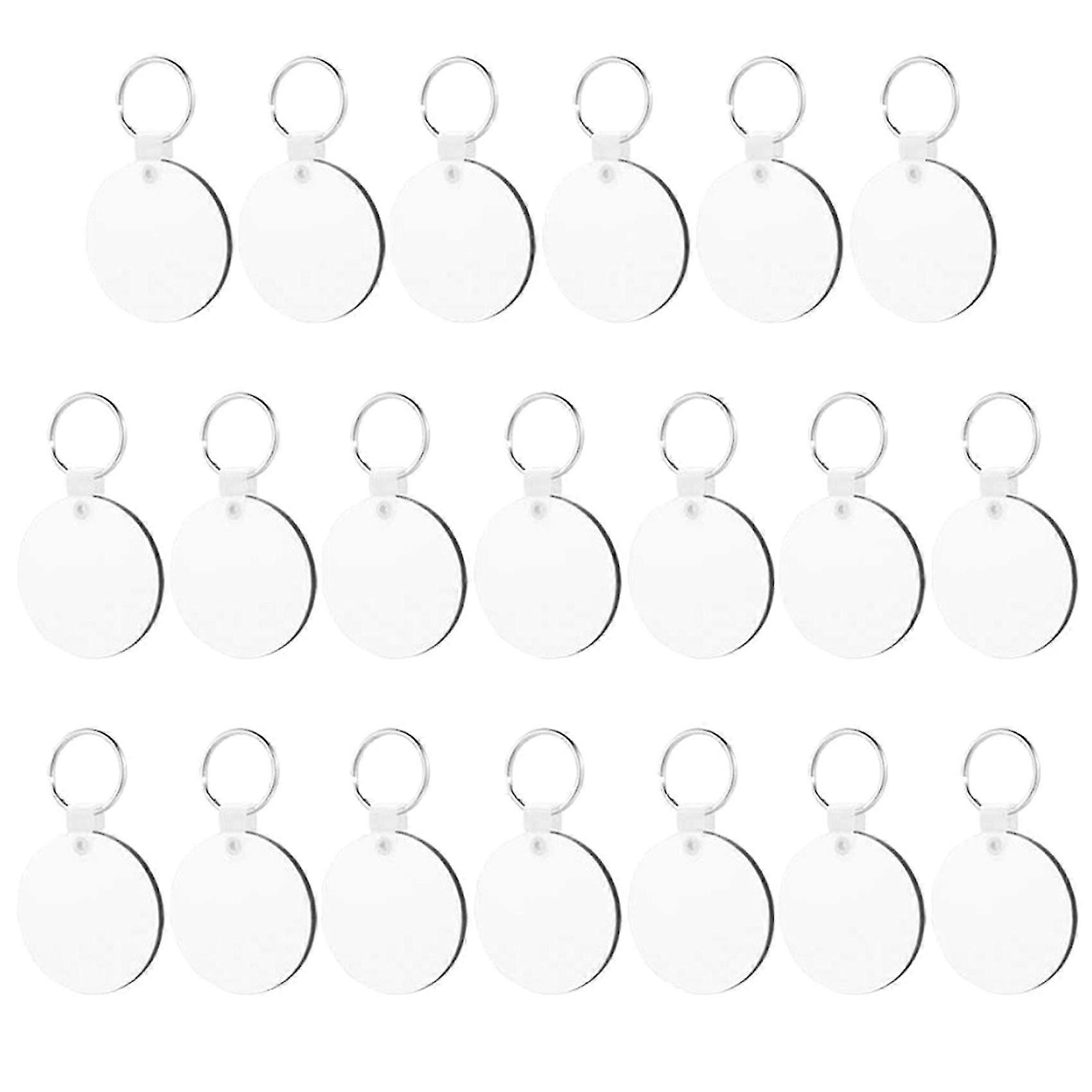 20pcs Sublimation Blank Keychain Diy Mdf Blank Keychain With Key Ring Thermal Transfer Printing Key