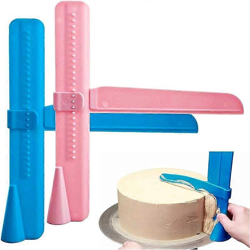 Cake Smoother, Adjustable Cake Spatulas Cake Scraper Fondant Smoothing Tool Cake Decorating Smoother Polisher Pack of 8,Blue*4pcs,Pink*4pcs,23.6cm