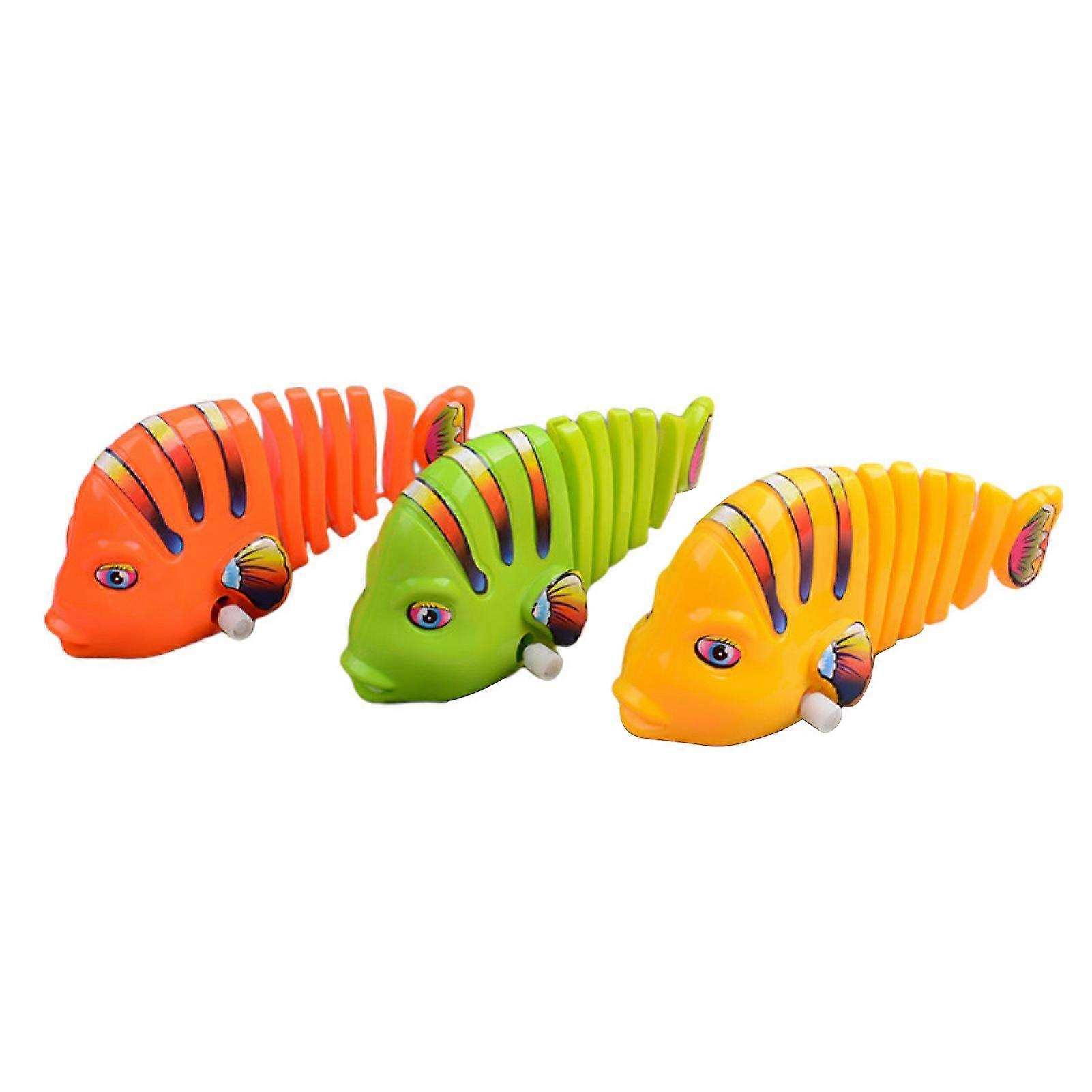 Fish Wind-up Toy Battery-Free Interesting Cute Swinging Fish Nostalgic Interactive Toy Lovely Cartoon Clockwork Fish Kindergarten Toy Children Gift KA