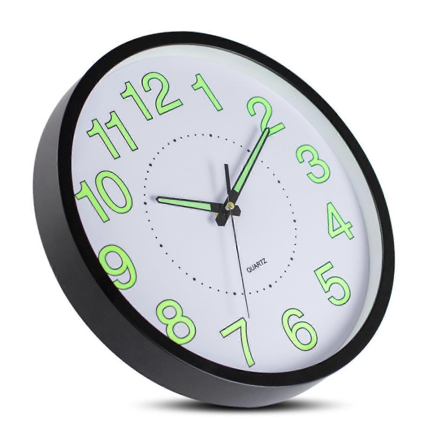 Black luminous digital wall clock