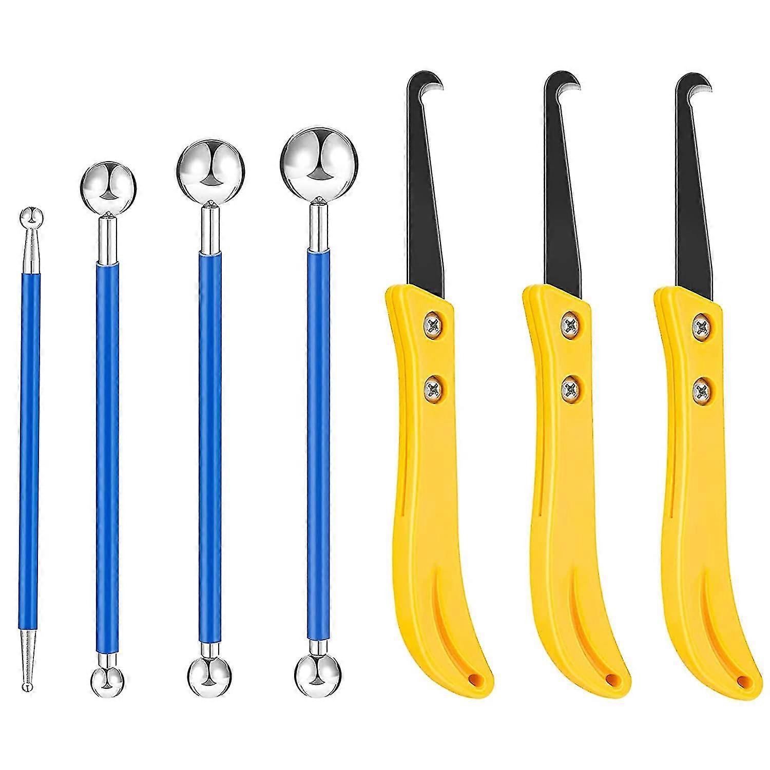 7 piece caulking tool kit 4 metal tile caulk tools and 3 groove saws tile joiner tool