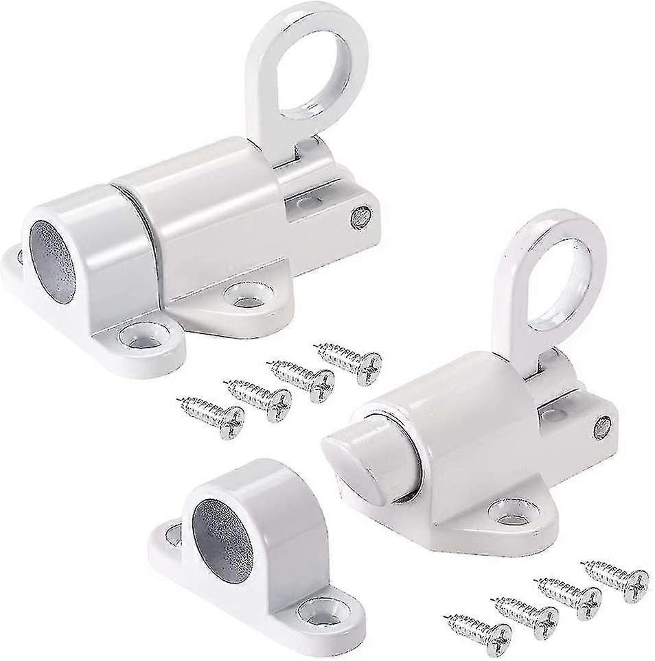 2pcs自動ドアラッチ、アルミニウム合金スプリングボルト、アルミニウムドアラッチ、バウンシングボルトラッチ、ネジ付き、窓、木製ドア、Yaに適しています