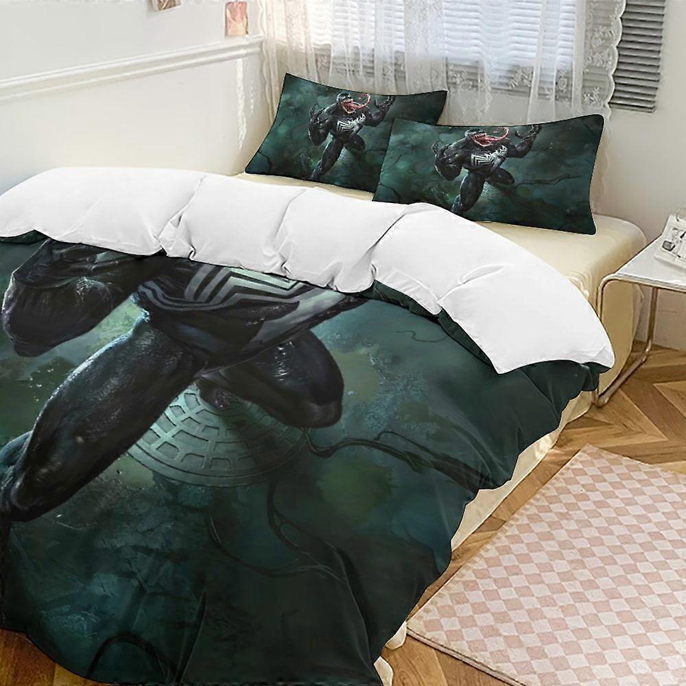 Bedding set HF126 Venom Bedding Comforter Sets, 3-Piece Bedding Set Soft Warm Bed Set with 1 Duvet Cover And 2 Pillowcases for Bedroom All Season LS12