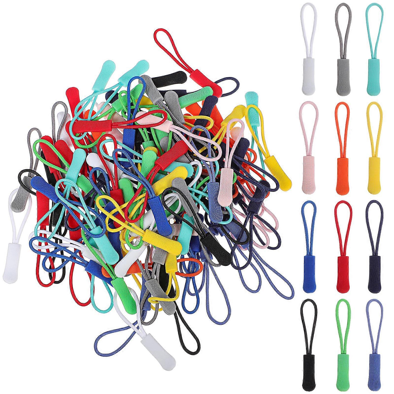 120pcs Zipper Pull Replacement Zipper Extender Colored Zipper Puller Cord Para Bagagem Mochila Jaqueta