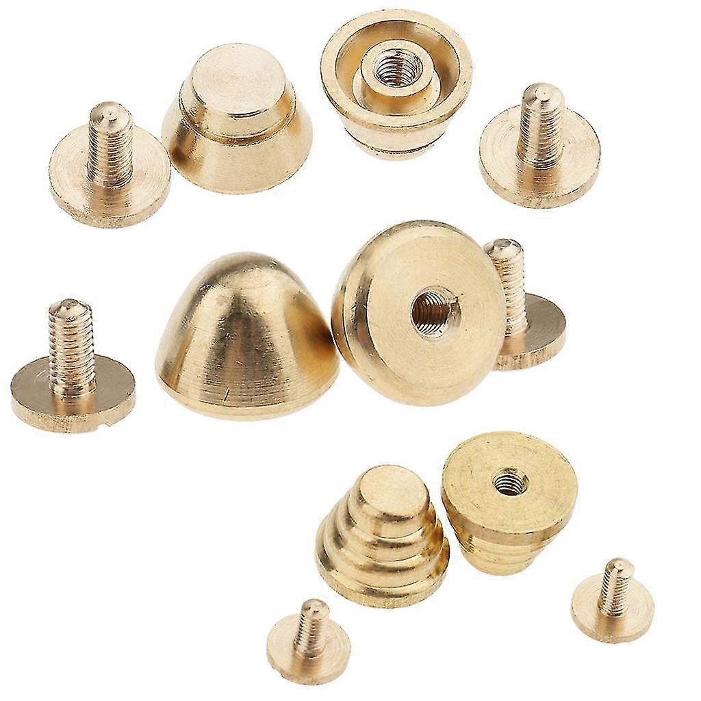 18 Pieces Leathercraft Solid Brass Screw Mushroom Nail Stud Rivet Accessory