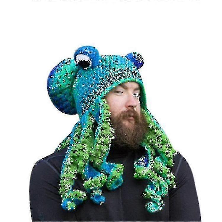 Neue 2022 Halloween Hut Oktopus Hut Spaß Kopfbedeckung Hand gestrickt Oktopus Form X