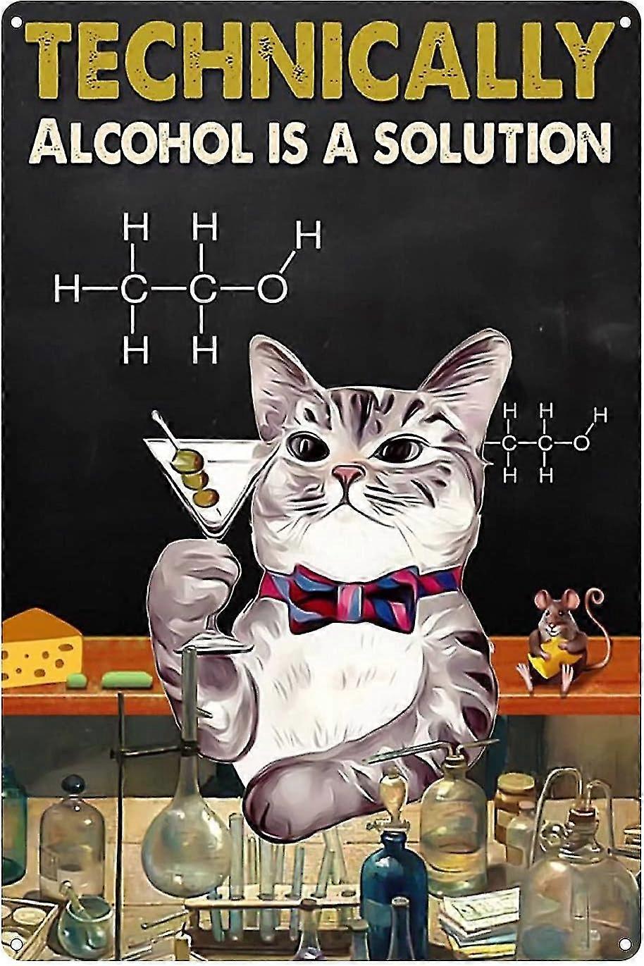 Placa de Metal de Lata de Modo de Beber de Gato, Tenha um Assento Poster Retrô, Vintage 8x12 Polegadas OU 12x16 Polegadas Modo 14