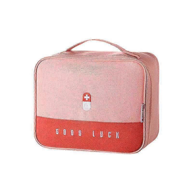 Zipper First Aid Bag Medication Storage Bag Emergency Empty Bag pink