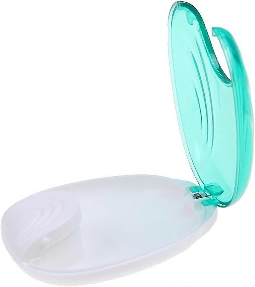 Light Green Denture Box Portable Retainer Case Denture Cleaning Box with Basket and Storage Tray for Aligner, Mouthguard and Braces (Grey)