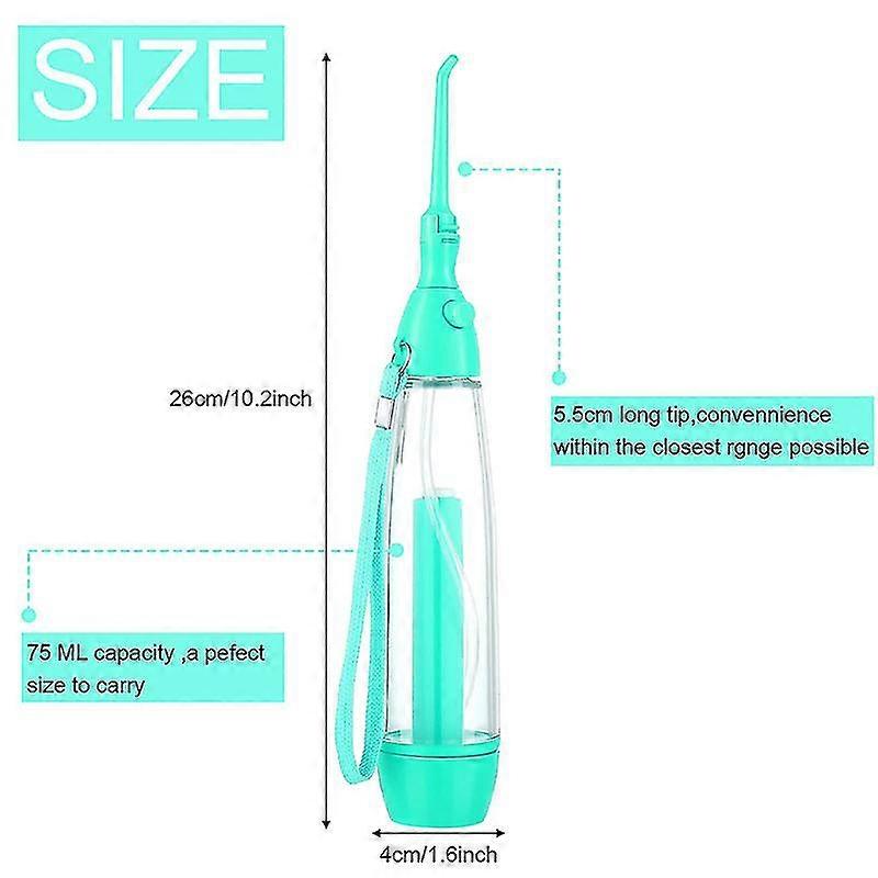 Water Flosser Non-Electric Portable Affordable, Oral Irrigator Cordless Manual Air Pressure Simple Operation, for Home and Travel 2024-New