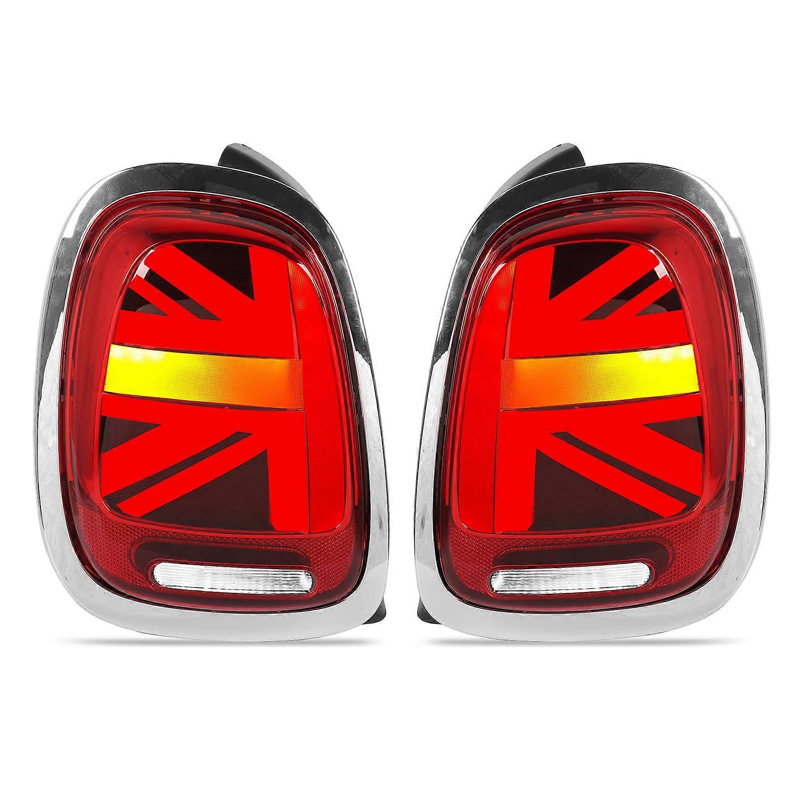 Full LED Union Jack Tail Lights With Sequential Turn Signal for Cooper S JCW F55 F56 F57 2014 to 2024
