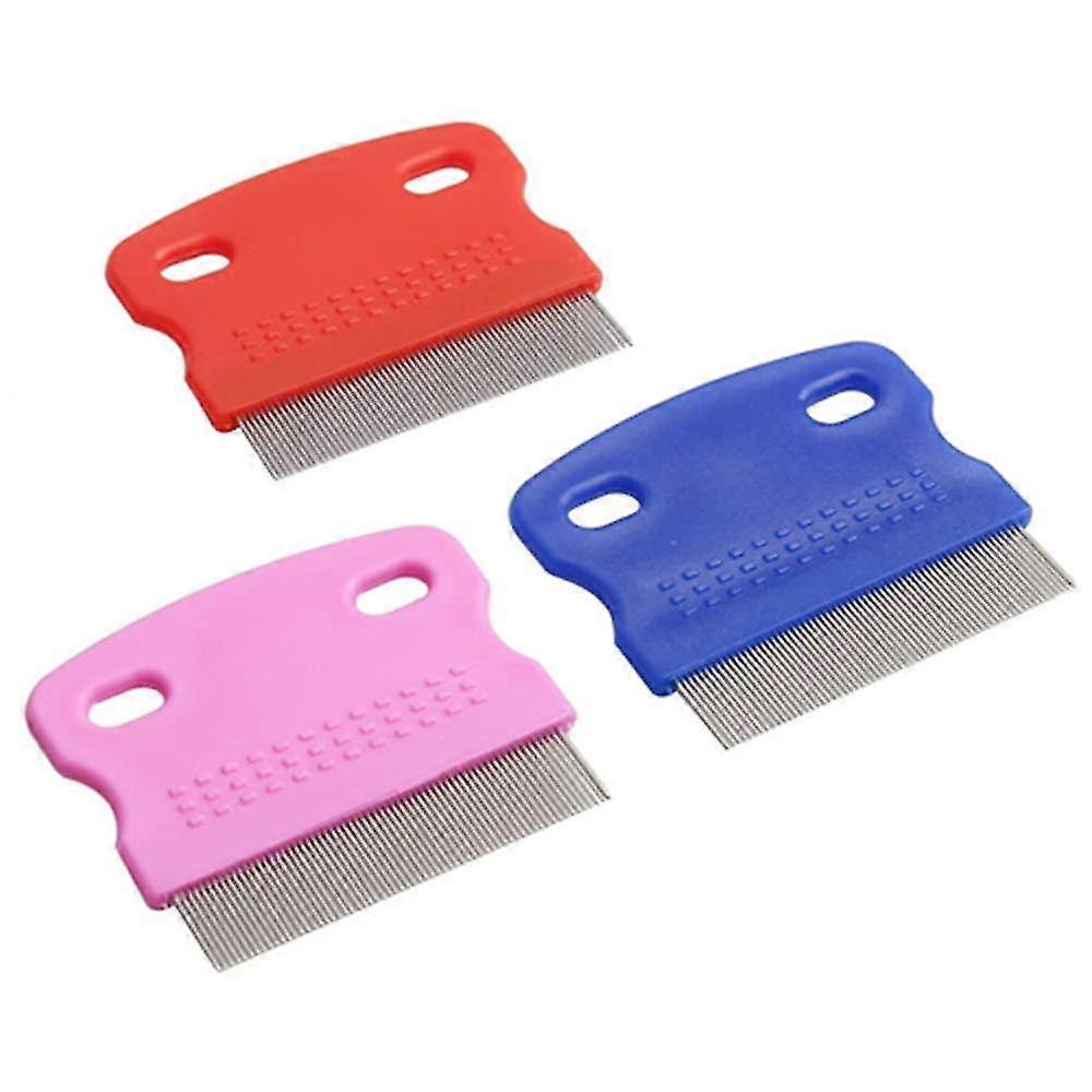 3Pcs Flea Comb Cat Dog Pat Comb Flea Comb Remover with Handle Flea Removal Grooming Comb Stain