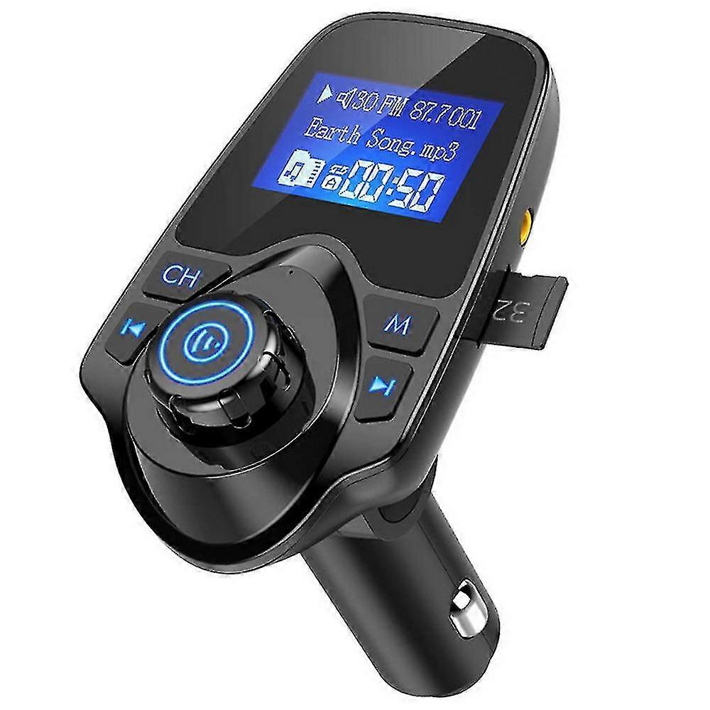 Transmetteur Bluetooth Fm pour voiture, adaptateur de voiture Bluetooth sans fil avec appel mains libres et écran LCD 1.44 « , support de lecteur de musique Tf Card Usb Flash 