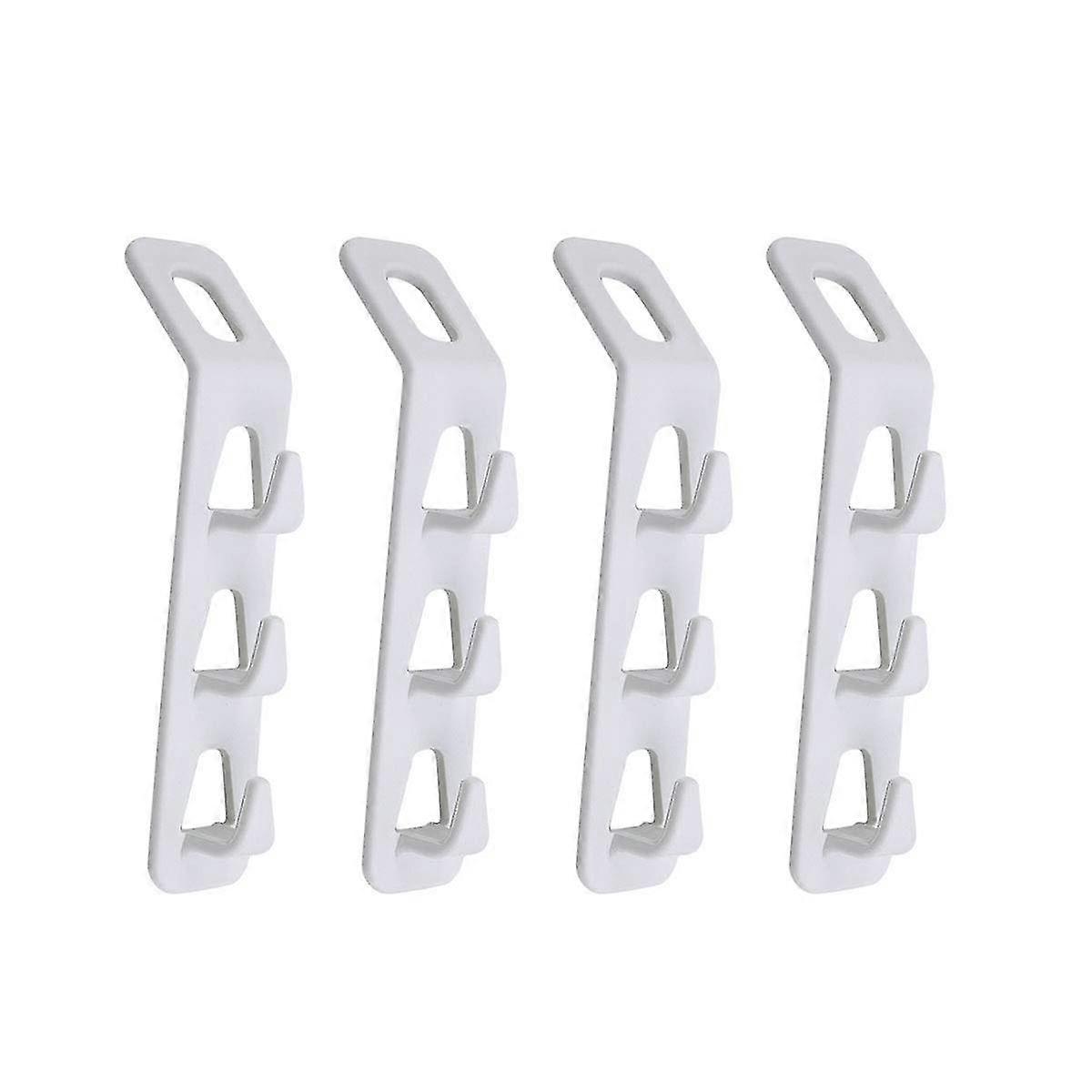 4pcs Multi-Function Multi-Layer Cabinet Clothes Connection Folding Storage Clothes Rack, White