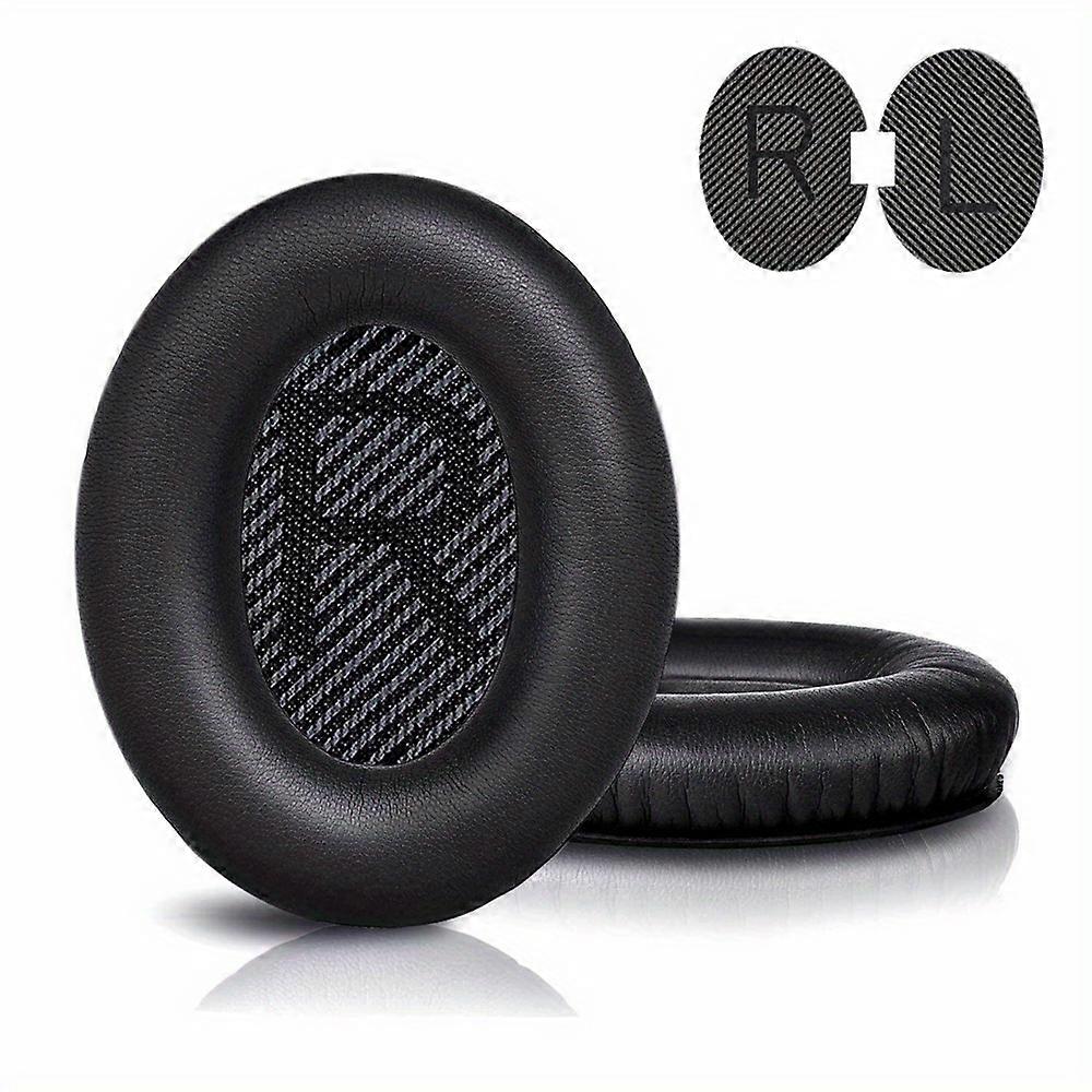 Replacement Ear-Pads For Bose QuietComfort QC 2 15 25 35 Ear Cushions For QC2 QC15 QC25 QC35 QC45 SoundLink/SoundTrue Around-Ear II AE2 Headphones (Bl