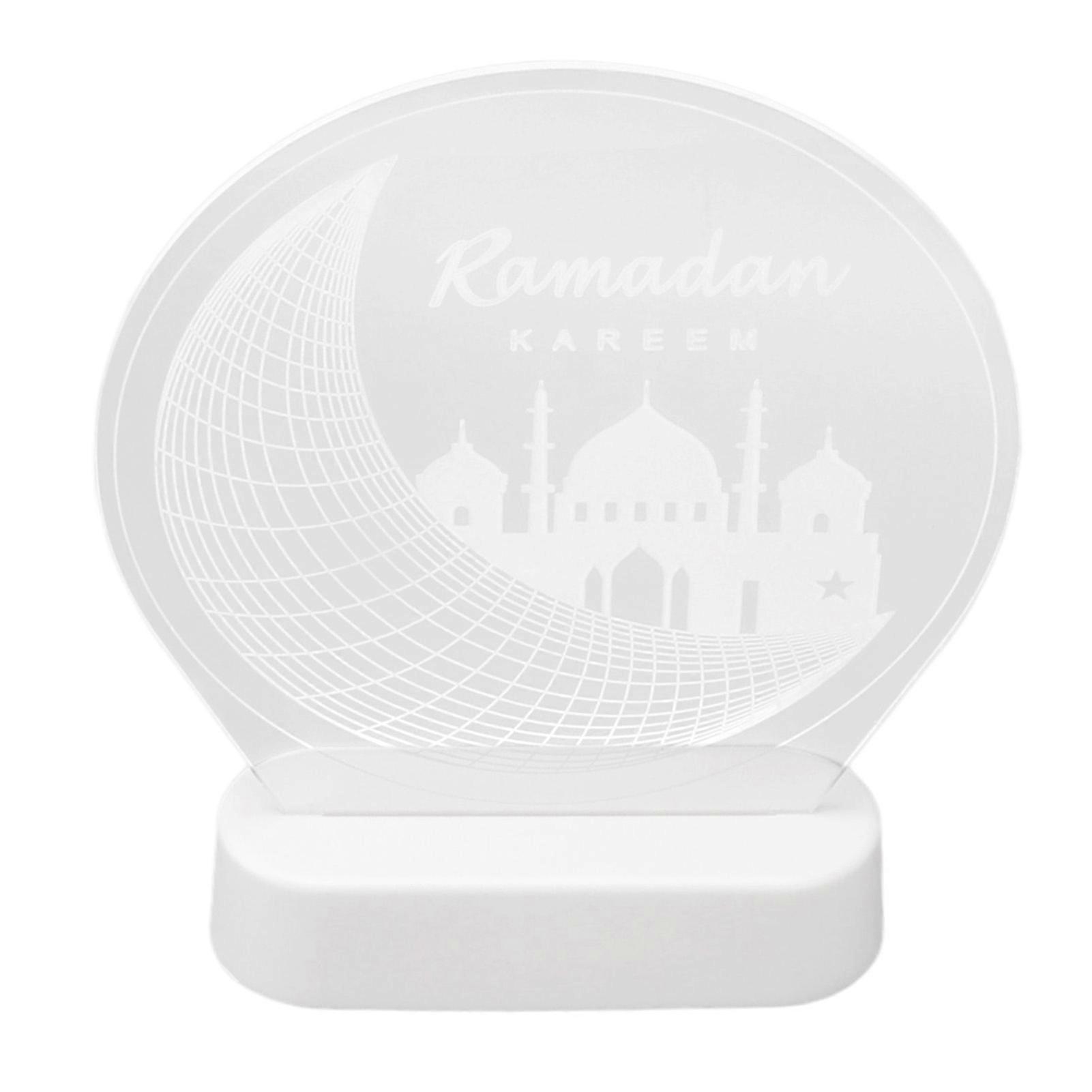 Eid Mubarak Ramadan LED 3D Acrylic Night Light RGB Colorful Lamp with Remote Control