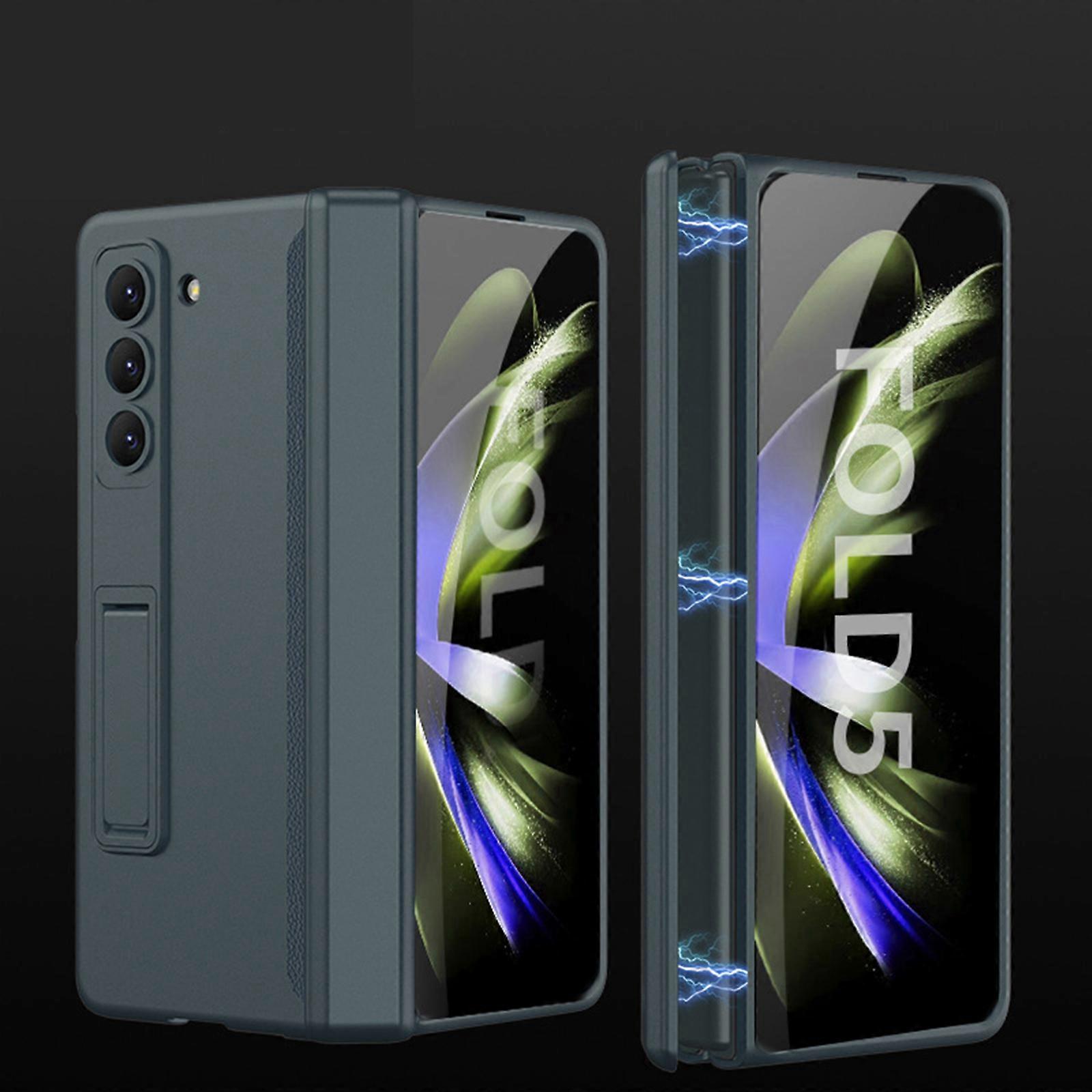 for Samsung Galaxy Z Fold 5 Case Hinge Coverage Protective Case with Built-in Kickstand PC Magnetic All-Inclusive Shockproof Cover
