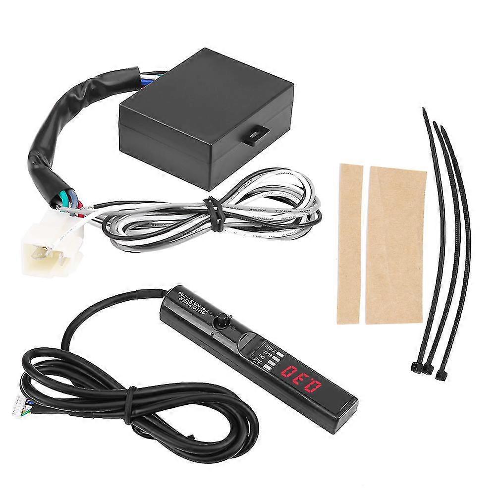 Universal 12V Auto Turbo Timer Device with Digital Red LED Display and Black Pen Control Unit