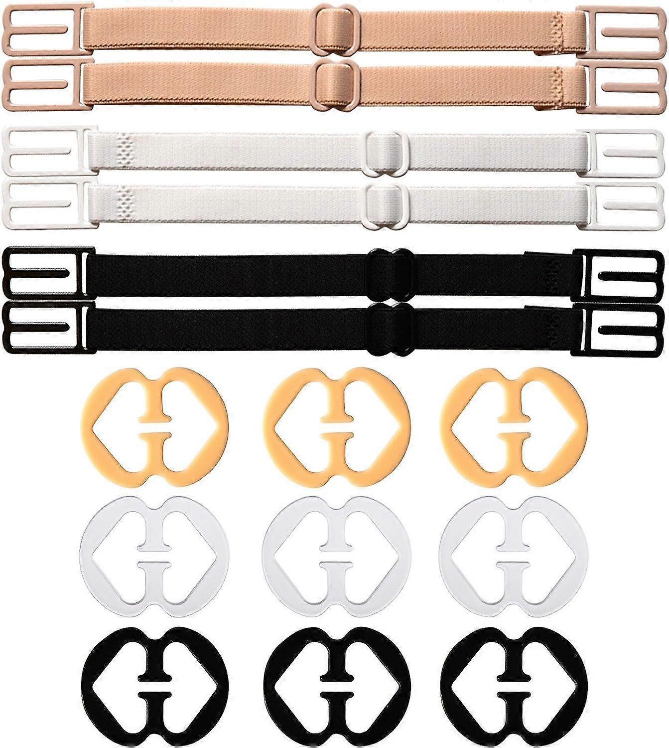 6 stykker sklisikker BH-stroppholder Elastisk justerbar BH-stroppholder