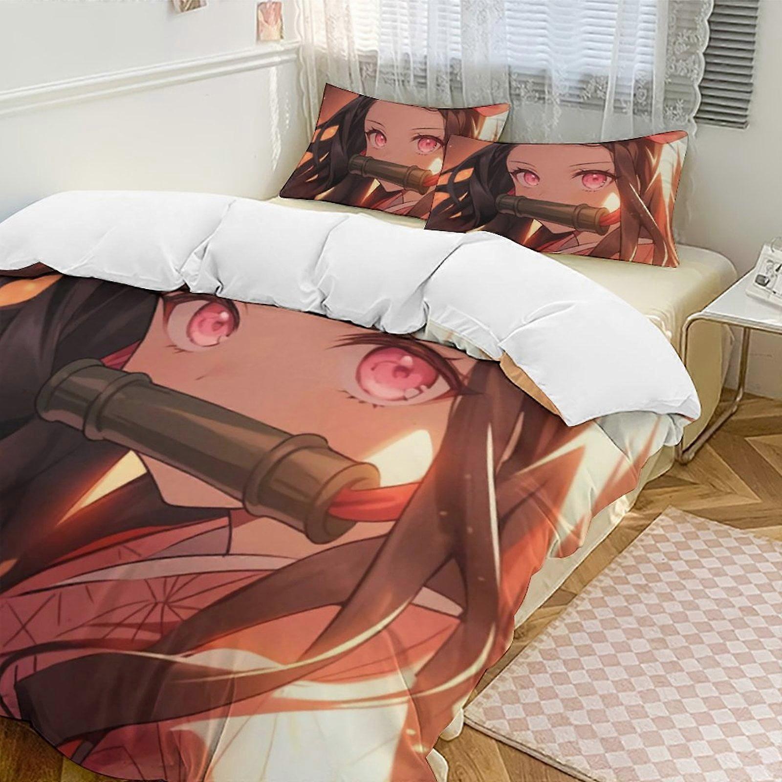 Bedding set WY340 Demon SlayerCartoon Collection 3-Piece Comforter Set, Personalized Bedding Decor for Kids And Teens  Bed Sheets ZA340