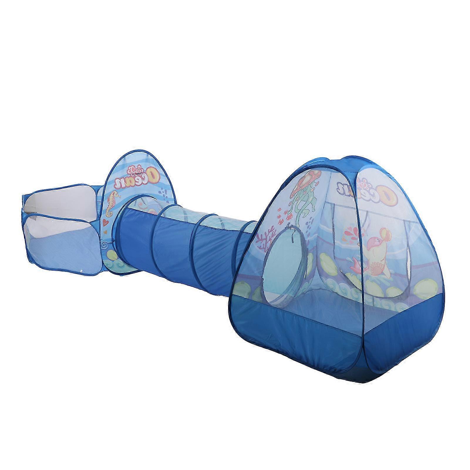 3-in-1 Portable Kids Play Tent with Crawling Tunnel and Ball Pool for Indoor Outdoor Fun