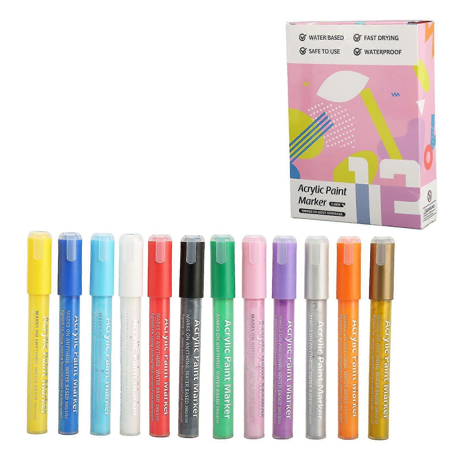 Nail Polish Pens 12pcs Quick Drying Multiple Colors DIY Nail Art Pens for Beginners