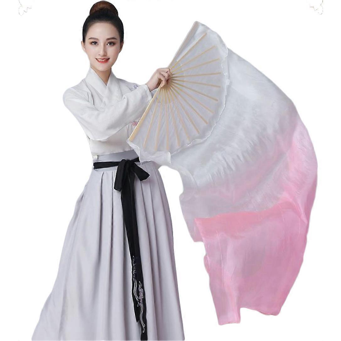 Faux Silk Dance Fan Gradient Colour Performance Fan Carnival Belly Dance Indian Dance Performance Props