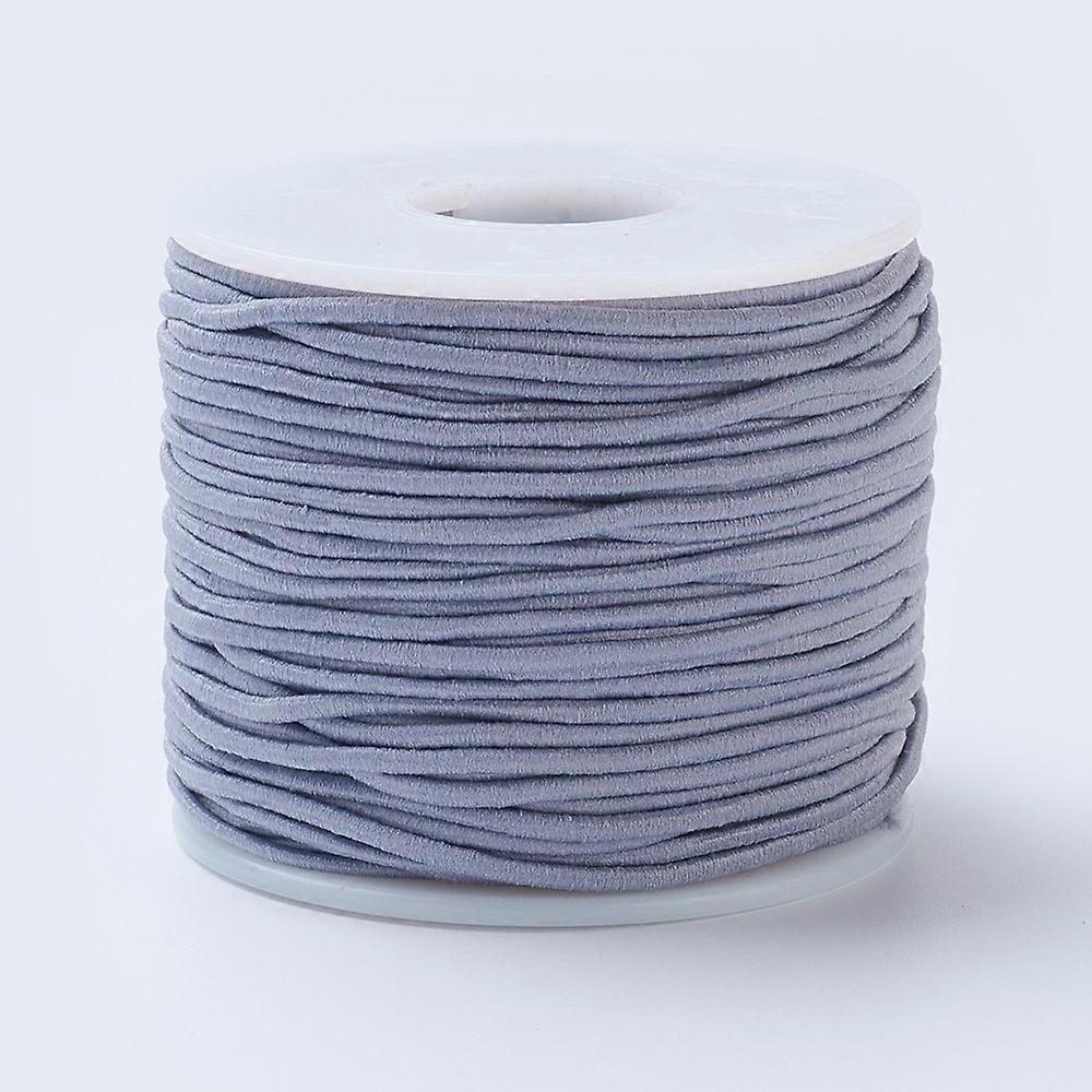 Elastic Cord Polyester Outside and Latex Core Silver 2mm about 54.68 yards(50m)/roll 1roll/box