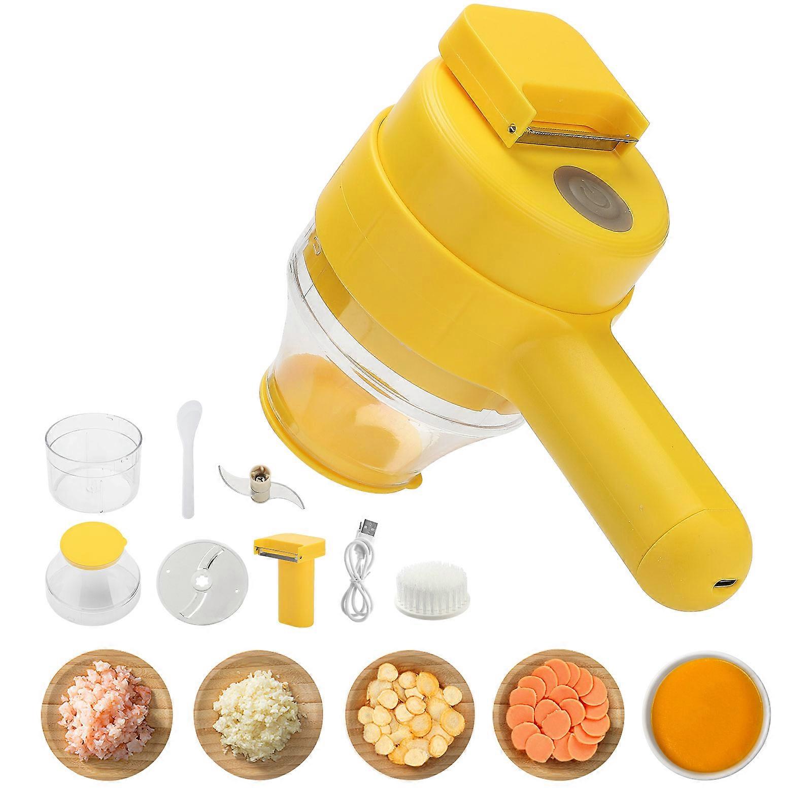 Handheld Electric Vegetable Cutter, 4 in 1 Mini Wireless Food Processor