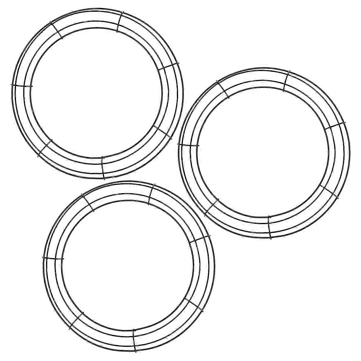 3pcs Iron Flower Wreath Hoop Iron Frame Decorative Wreath Loop Home Decor Unfinished Hanging Loop Wreath Loop Decor Wreath Frame