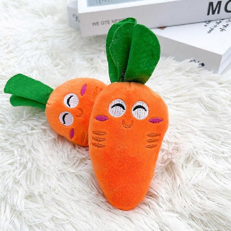 Cute Squeak Toys Chew-Resistant Stuffed Dog Toys Plush Carrot Pet Toy Soft Chew Toys for Small and Medium Dogs Dog Supplies