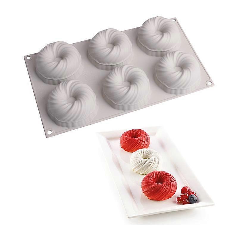 Silicone Baking Mold with 6 Cells Spiral Shape Non Stick