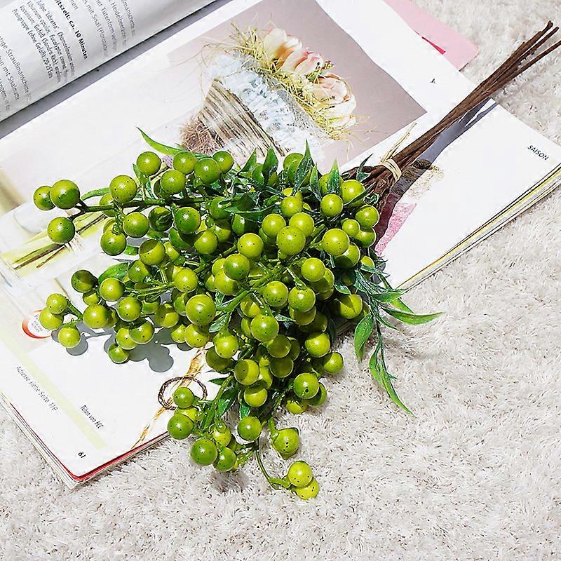 6 pcs/bunch Red Christmas Fruit Foam Berry Artificial Flower Bouquet Plants Room Home Wedding Party Decoration Foam Flower Gifts