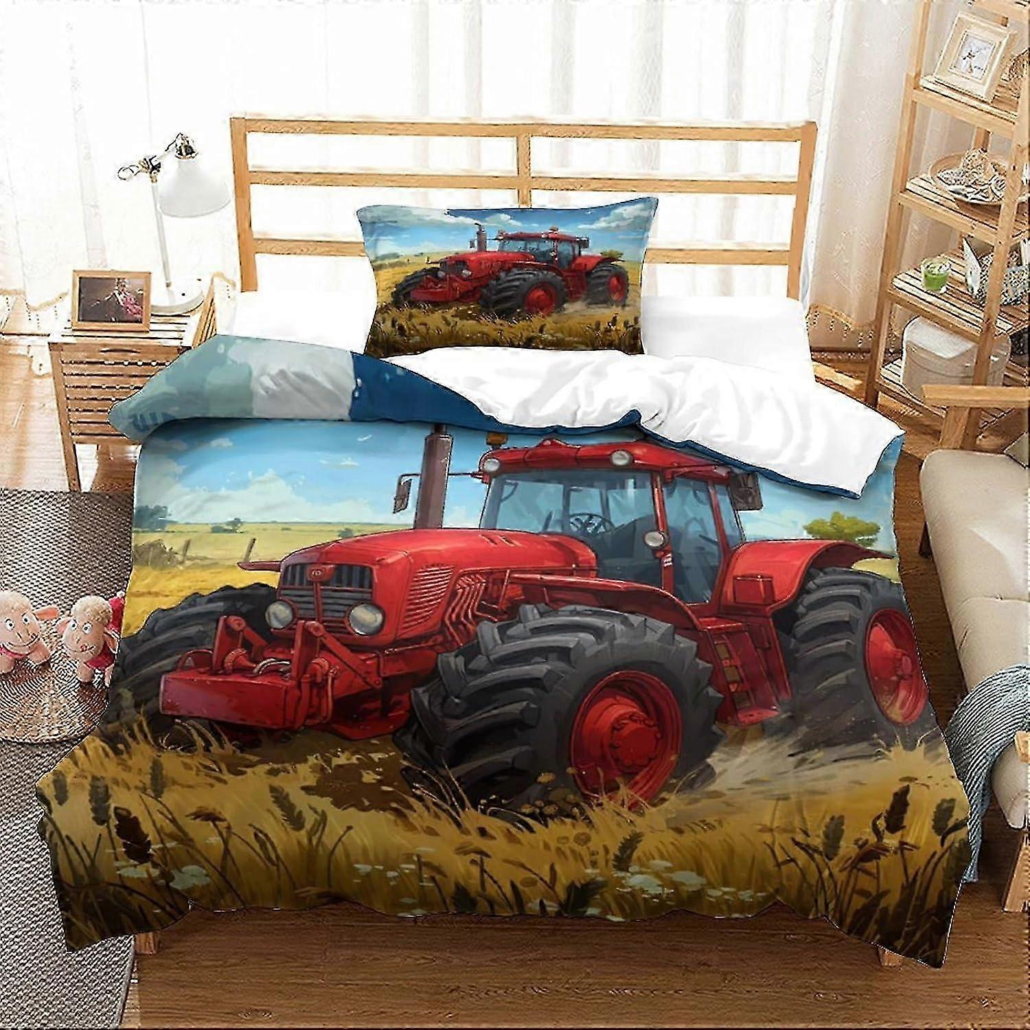 J1435 Bed Sheets Tractor 3D Printed Cover Set Bedding  Gaming Bedding Sets Size Bed Sheets BBA1435
