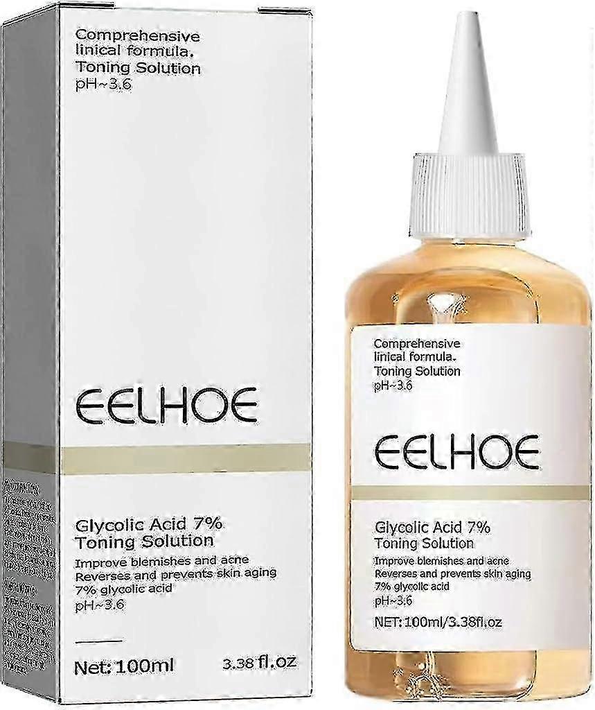 EELHOE Glycolic Acid 7% Toning Resurfacing Solution, Glycolic Sour 7% Toner Solution Toning Solution ph3.6 (100ml/3.38fl.oz)