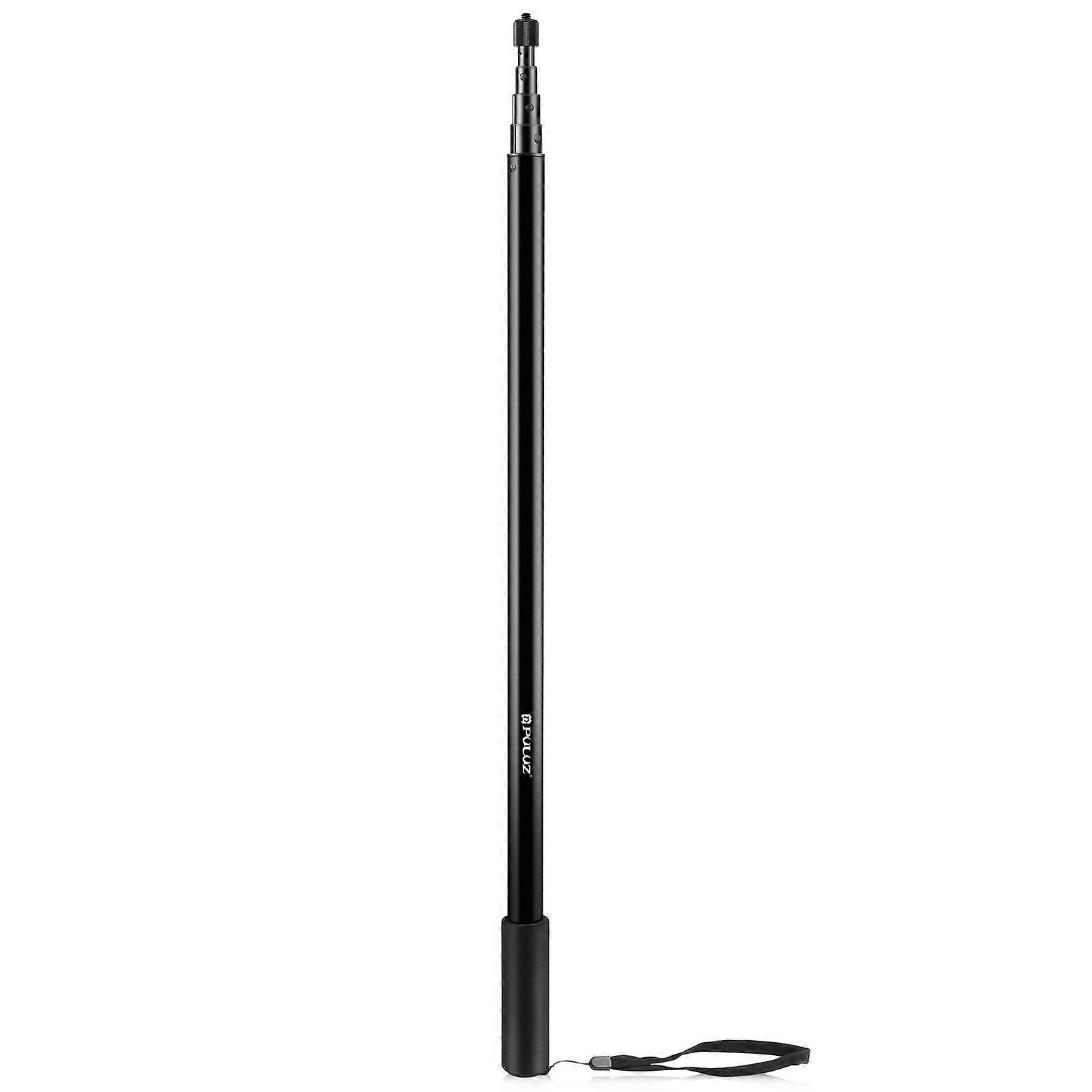 PULUZ 118-inch Portable Selfie Stick Telescoping Selfie Stand Aluminum Alloy 5 Sections with 1/4in Screw for INSTA360 X2/X3
