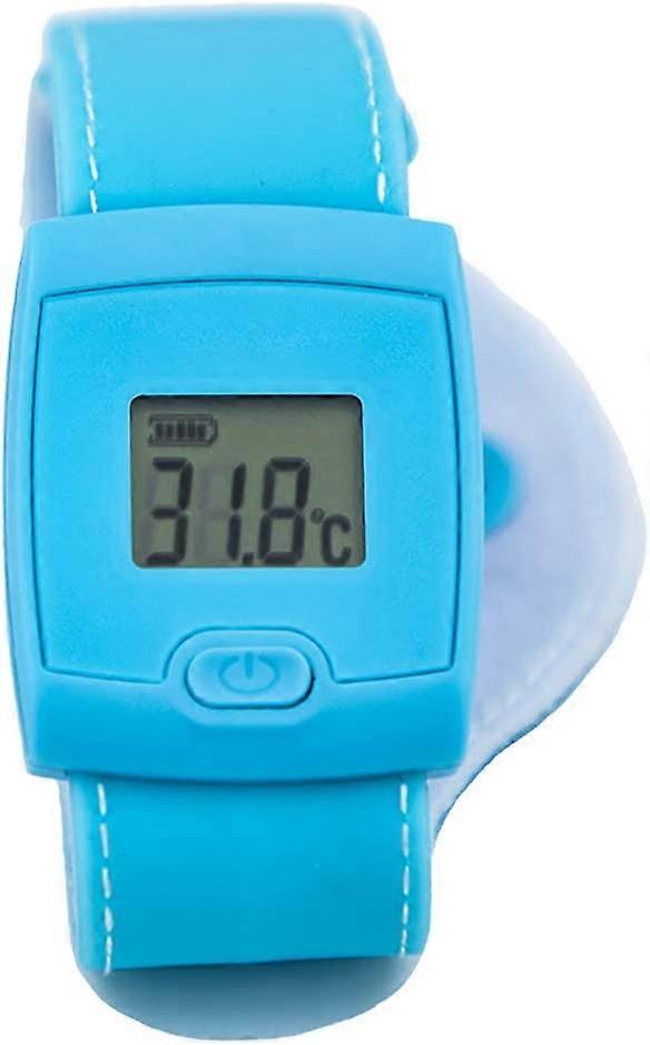 Termómetro LCD Bluetooth para niños,Pulsera de monitoreo de temperatura corporal Bluetooth azul