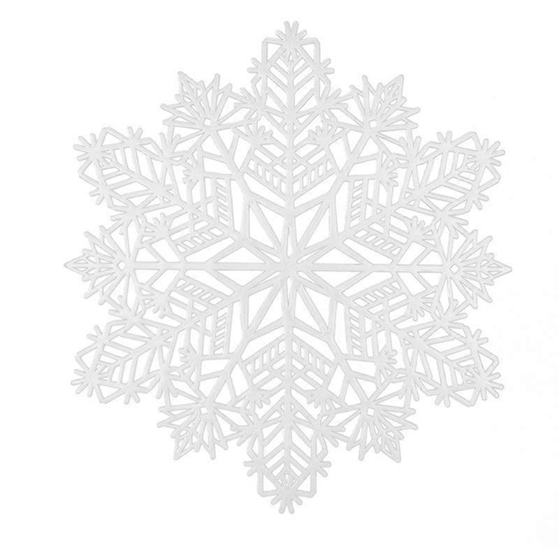Decorative Delicate Placemat PVC Hollow Snowflake Shape Cup Pad for Kitchen