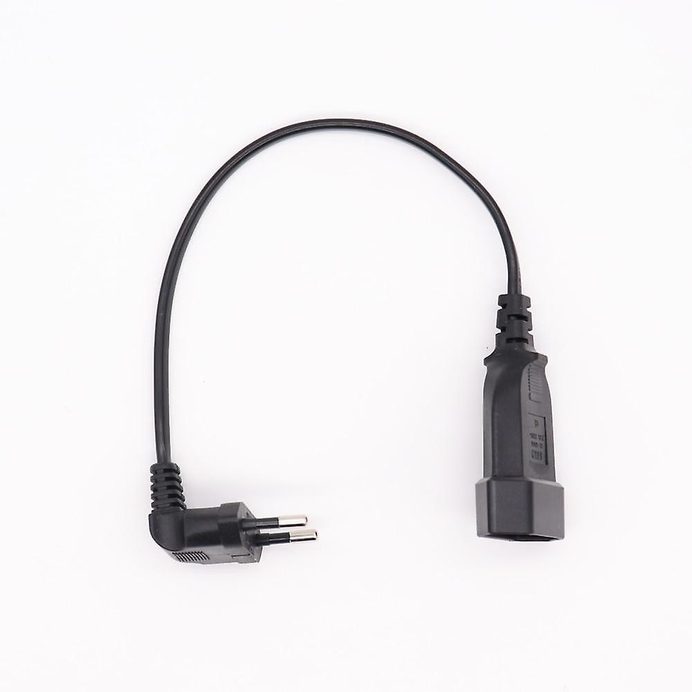 90 Degree Male Plug To Female Socket Power Extension Cable For Pc Computer Pdu 0.3m/0.6m Eu 2 Prong Bend Angled Ac Cord