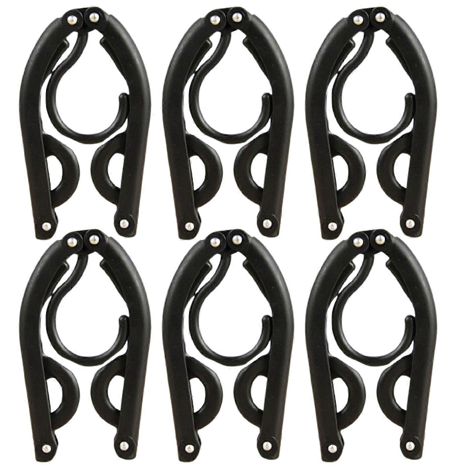 6Pcs Collapsible Clothes Hanger Space-saving PP Smooth Surface Coat Hanger for Household