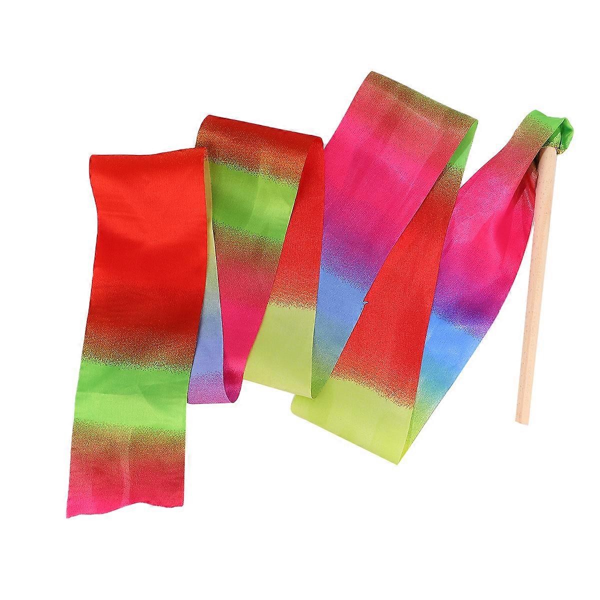 1Pc 2mx10cm Colorful Rhythmic Gymnastics Ribbon Dancing Gymnastics Ribbon Dancing Streamers