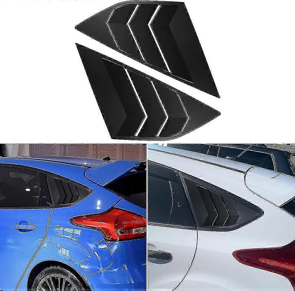 Rear Side Window Louvers For Focus St Rs Mk3 Hatchback (matte Black) Boris